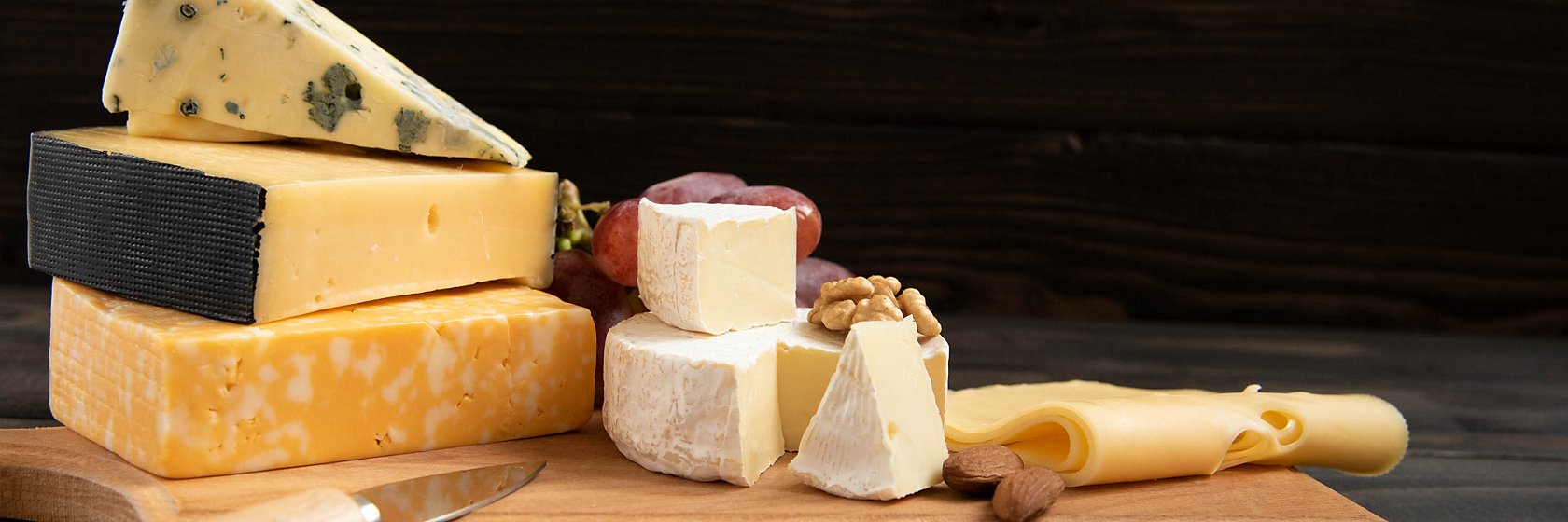Cheese plate, different types of cheese