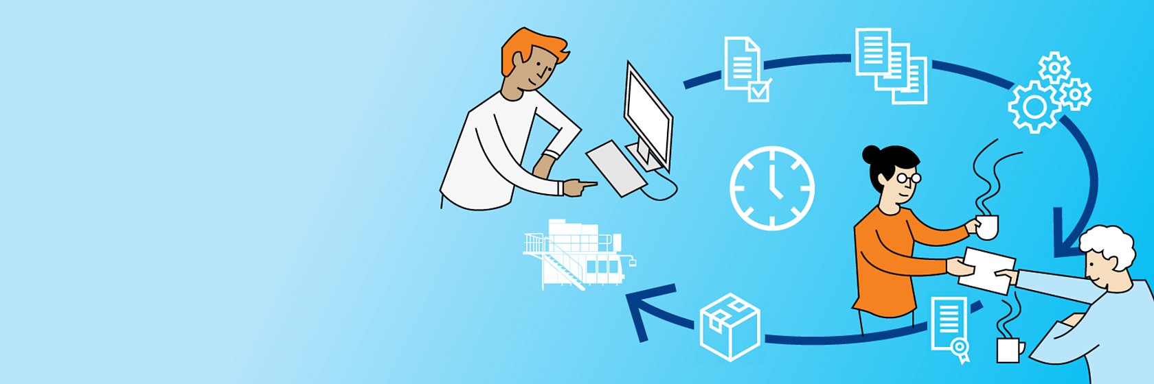 e-commerce ordering process, illustration