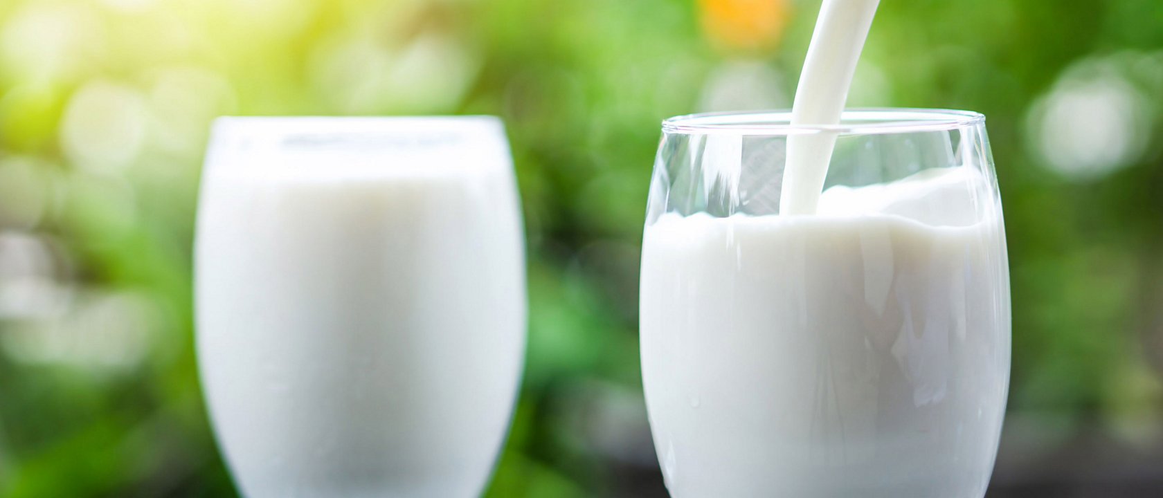 Milk poured into glass