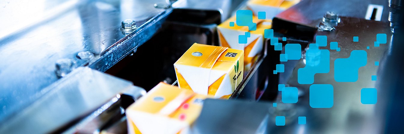 production line of yellow packaging